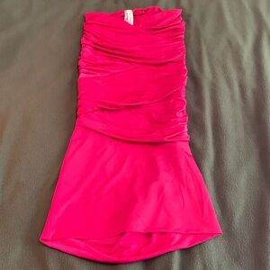 Hot & Trendy pink, strapless dress.  Size medium but fits like small